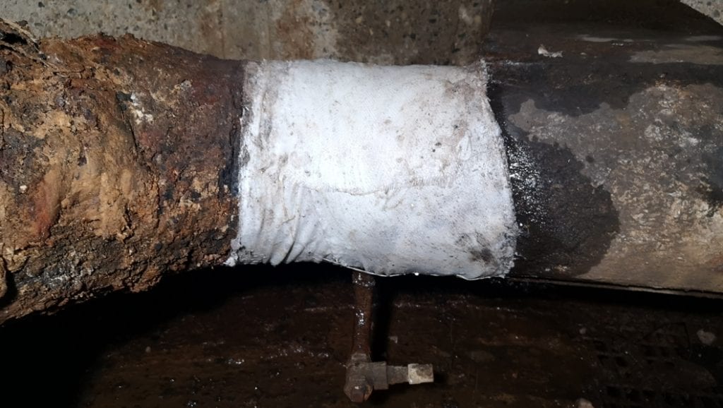 Repair to a welded pipe joint which was part of a district heating system in the UK